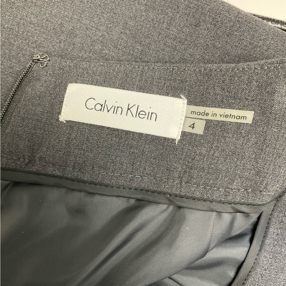 NWT Calvin Klein Womens Sz 4 Classic Professional Office Lined Gray Pencil Skirt - Picture 4 of 9